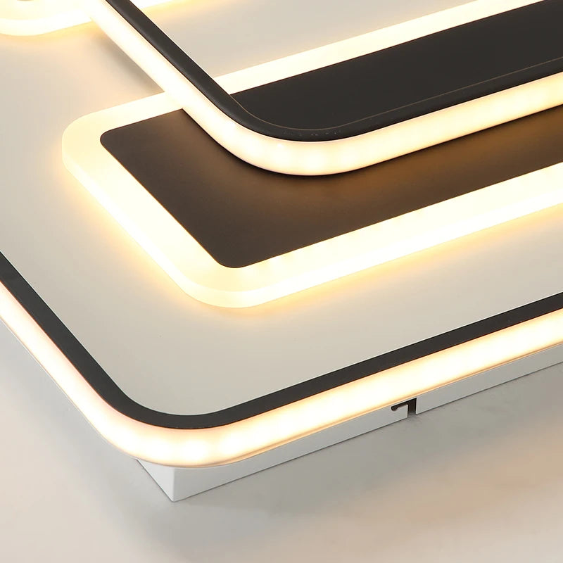 plafonnier led moderne en fer forgé acrylique décoration intérieure - vue 6 sur 9