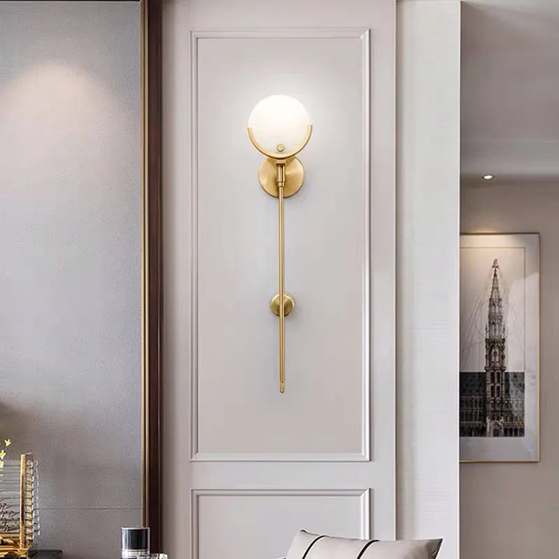 applique murale en cuivre éclairage led créatif nordique moderne - vue 3 sur 8