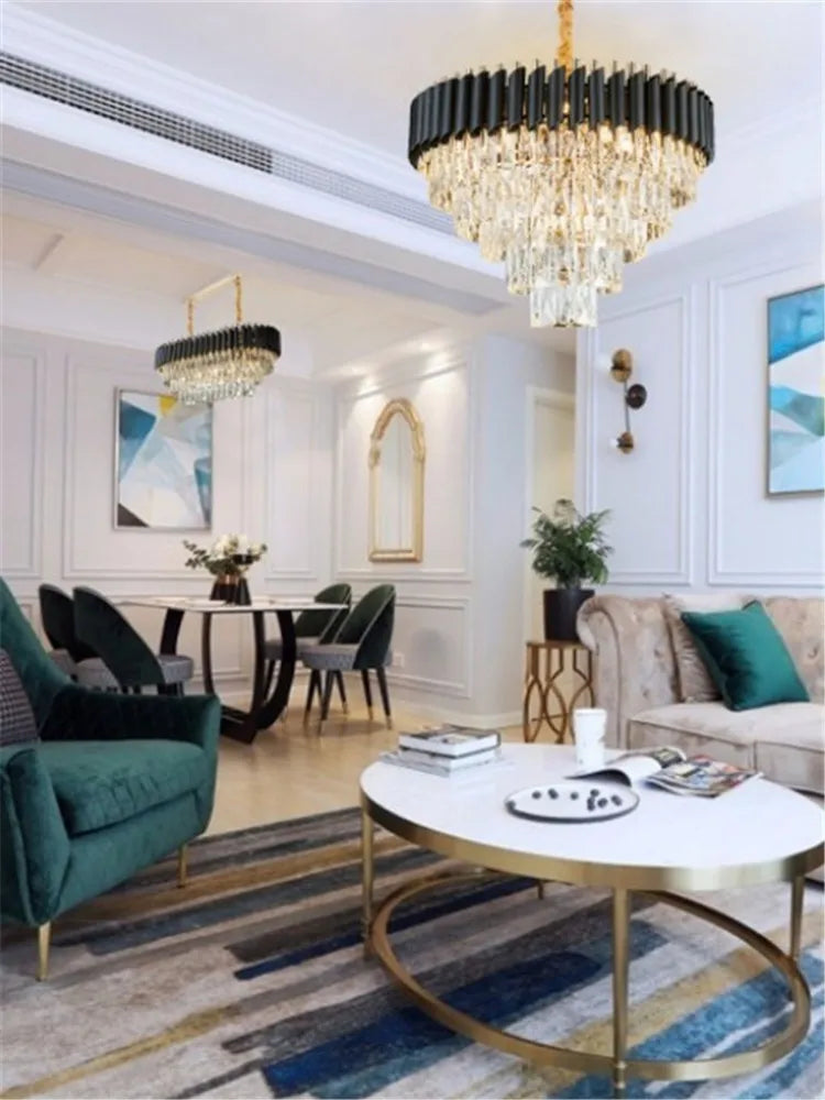 lustre moderne en cristal suspendu pour intérieur élégant - vue 4 sur 9