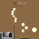 (16mai) Lampadaire moderne LED barre dorée avec globes en verre Inti
