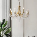 Modern nordic crystal chandelier with gold minimalist 6-ring design