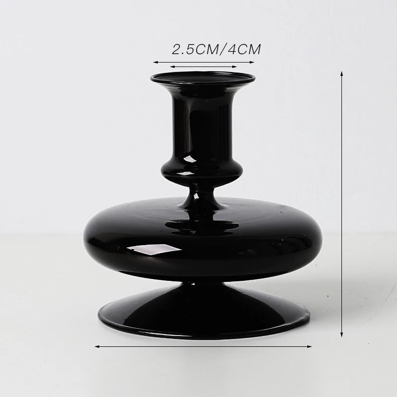 Nordic Glass candle holders, romantic Dinner home decoration, candlestick for birthday wedding, candle holder portavelas decor - vue 10 sur 31