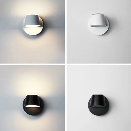 Nordique moderne intérieur applique murale LED lumière 360 ° réglable applique murale allée applique maison salon hôtel chambre éclairage décor - vue 3 sur 8