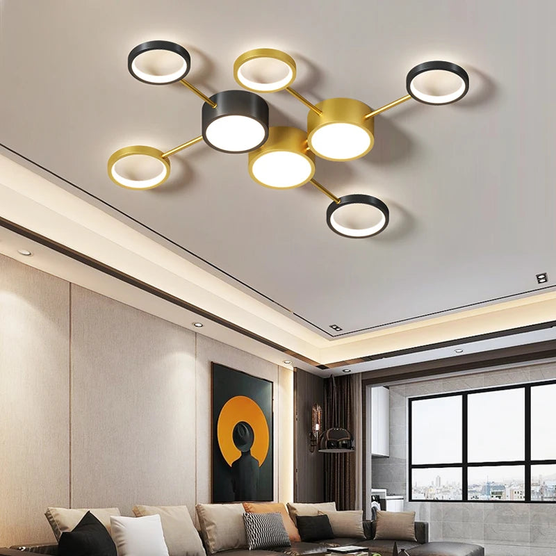 plafonnier led acrylique design moderne forme moléculaire décoratif - vue 4 sur 10