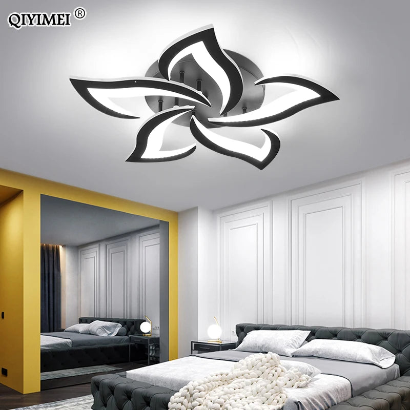 lustre led moderne en fer avec éclairage acrylique pour intérieur - vue 5 sur 16