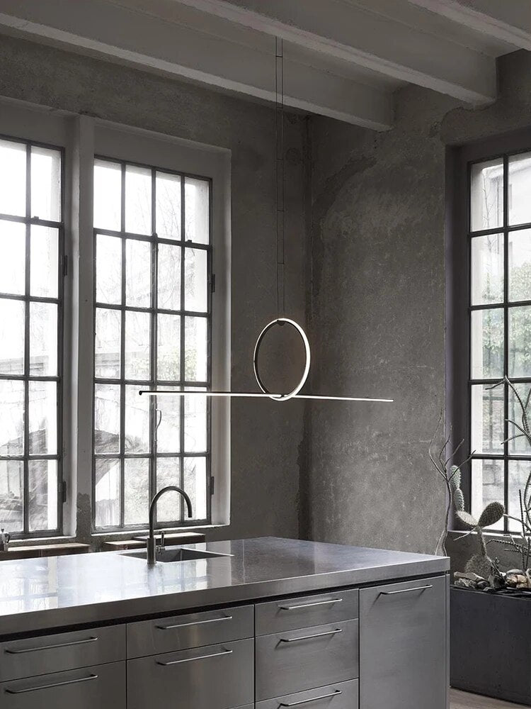Lampe suspension moderne minimaliste bureau - vue 3 sur 7