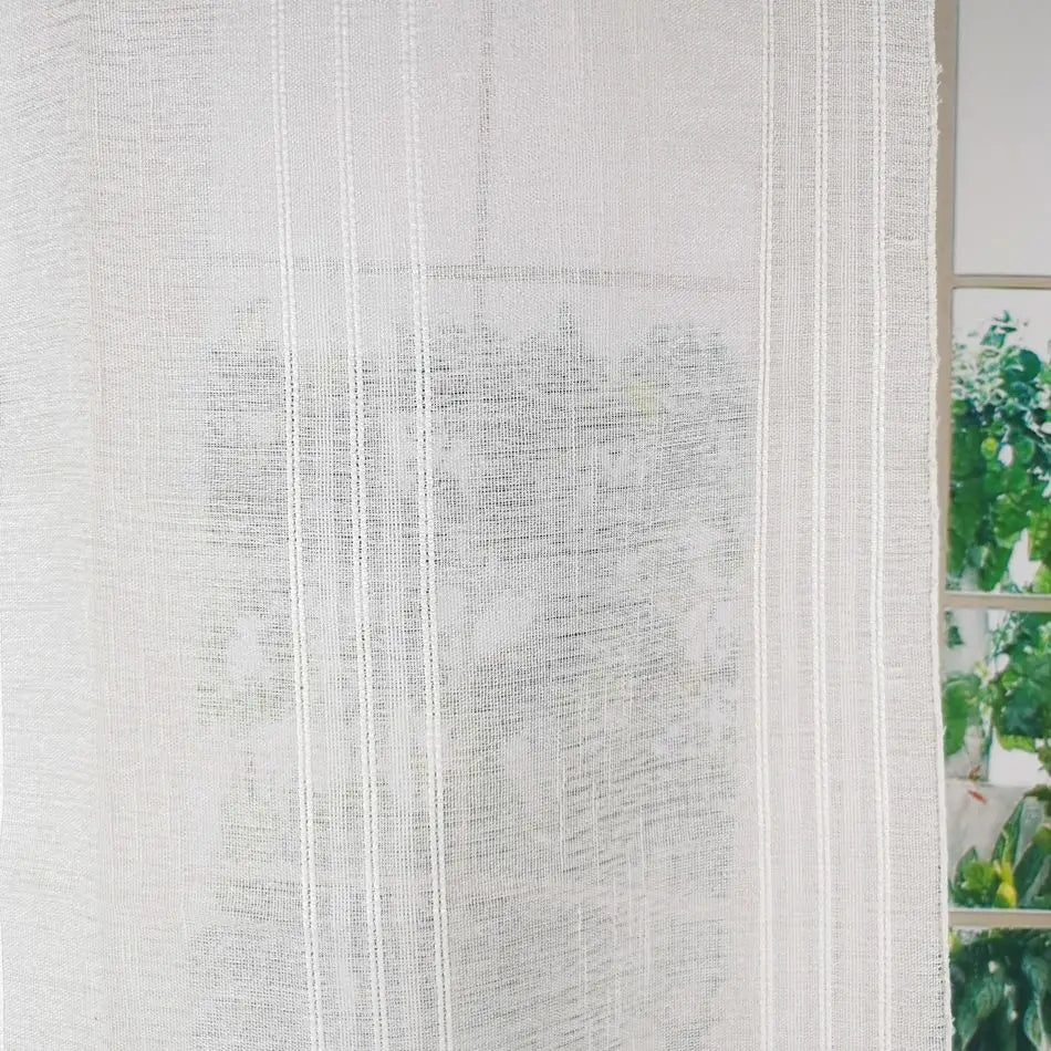 Rideau rayé style européen rétro tissu texturé décoratif - vue 4 sur 6