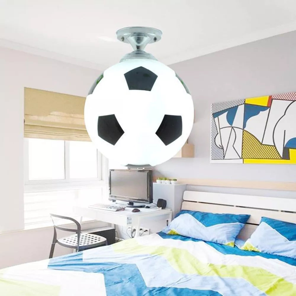 Ballon de Football LED plafonniers 220V E27 Football Bar Club plafonnier créatif enfants garçon chambre décoration luminaire