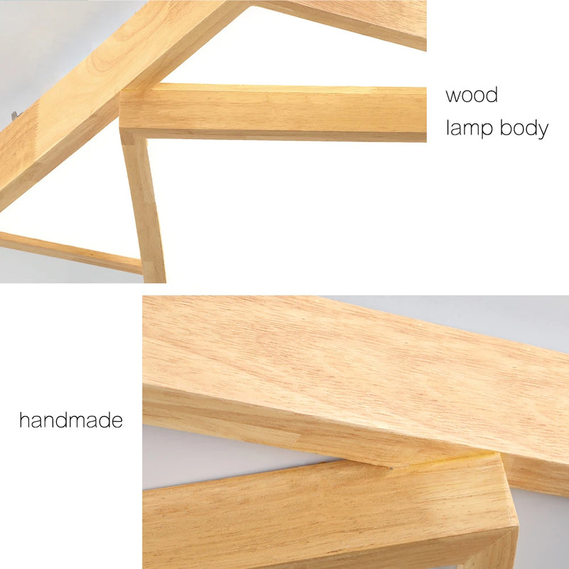 lampes led de plafond en bois massif moderne