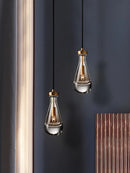 lustre moderne simple en verre de cuivre de luxe à tête unique