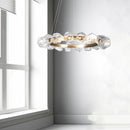 lustre led art déco rond en pierre et verre moderne