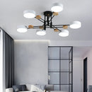 Contemporary nordic LED chandelier in minimalist wrought iron