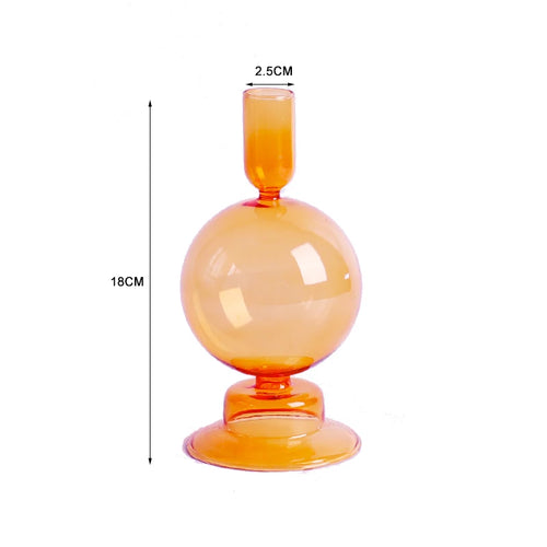 Nordic Glass candle holders, romantic Dinner home decoration, candlestick for birthday wedding, candle holder portavelas decor - vue 15 sur 31