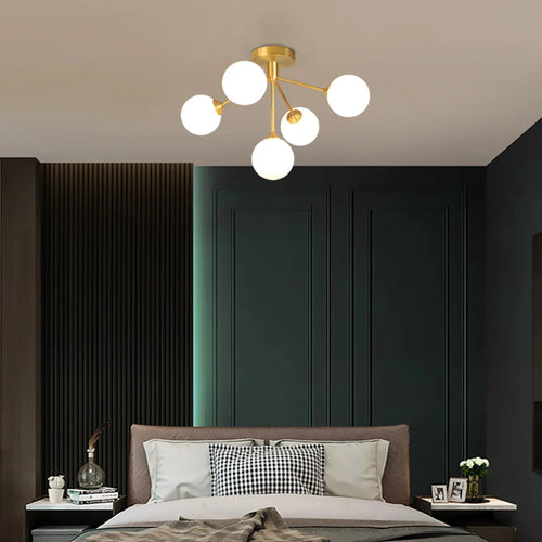 lustre design nordique décoratif avec éclairage led spoutnik