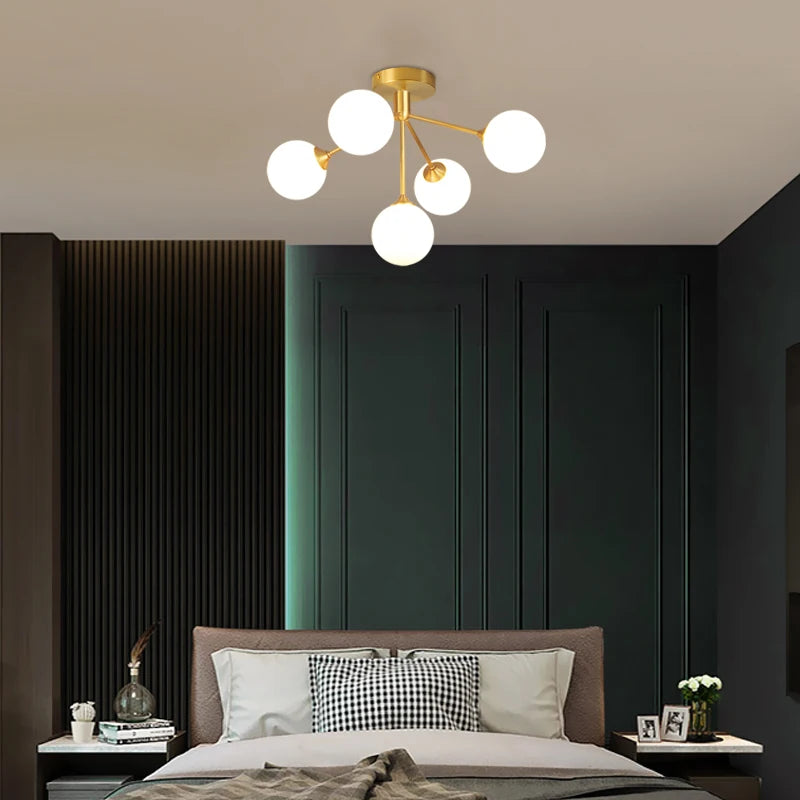 lustre design nordique décoratif avec éclairage led spoutnik - vue 5 sur 9
