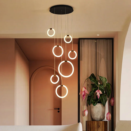 lustre à led moderne en acrylique pour décoration luxe - vue 2 sur 14
