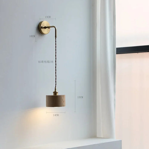 Applique murale en bois avec chaîne à tirer - vue 11 sur 18