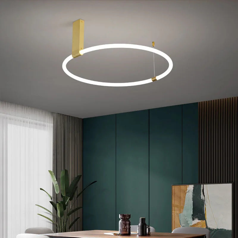 Plafonnier design ronds LED éclairage 360 degrés en acrylique - vue 3 sur 11