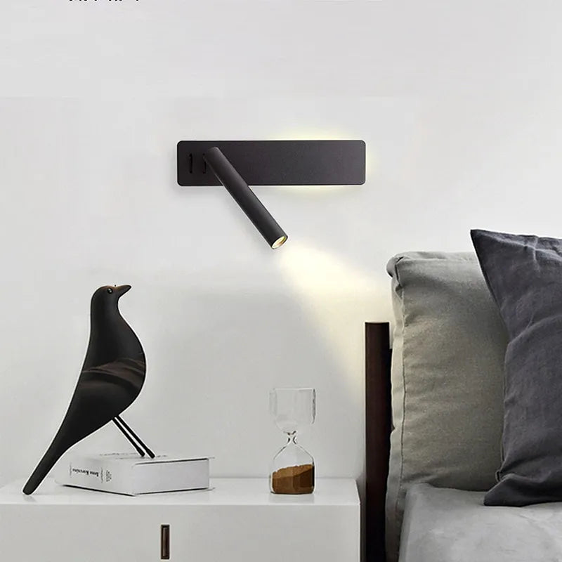 Applique murale led rotative 6w 3w chambre tête lit livre nuit - vue 4 sur 8