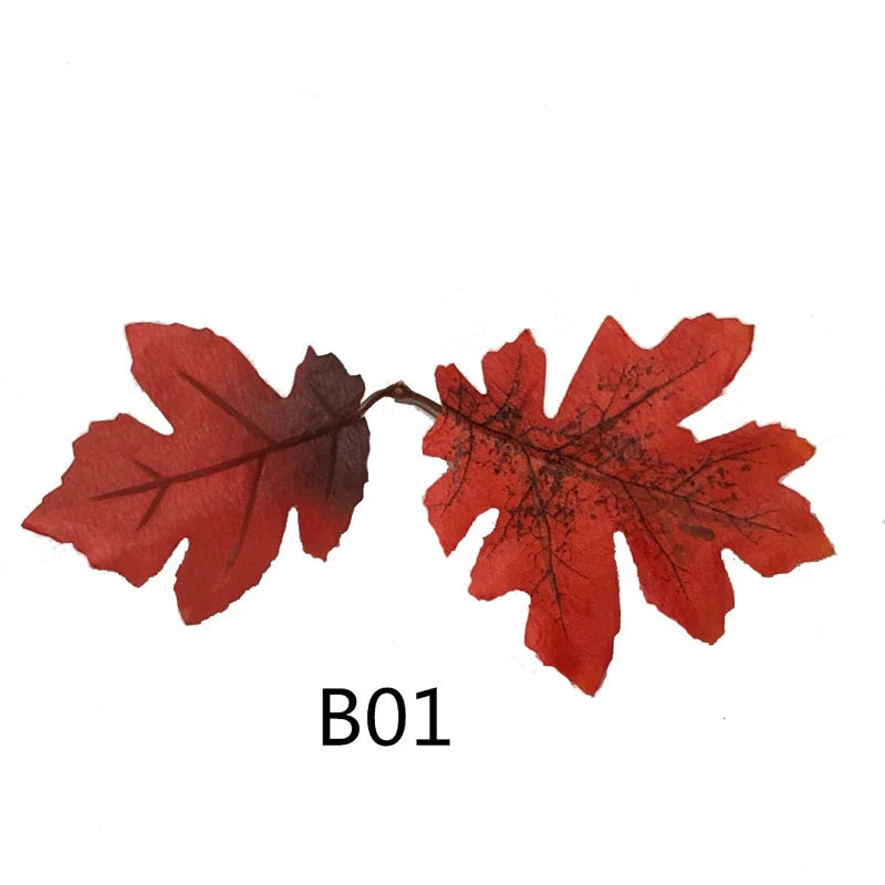 lot de 20 feuilles d'érable artificielles pour décorations d'automne - vue 13 sur 12