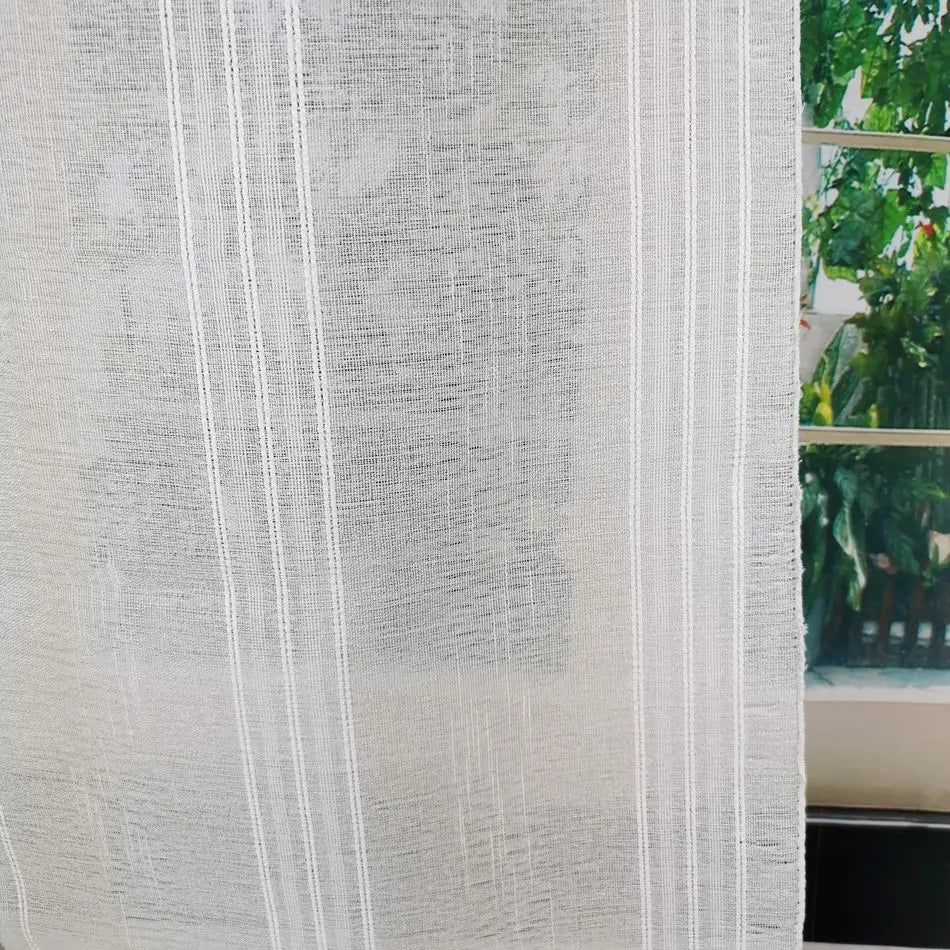 Rideau rayé style européen rétro tissu texturé décoratif - vue 6 sur 6