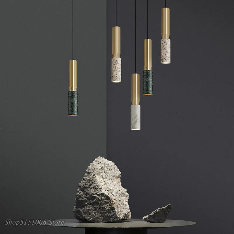 suspension moderne simple en marbre de style nordique ins - vue 4 sur 11