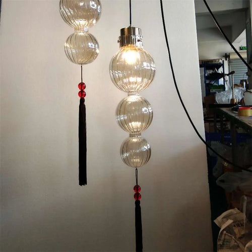 suspension Style chinois vitrail gourde gland lumières Loft salon cuisine Art déco intérieur luminaire - vue 11 sur 12