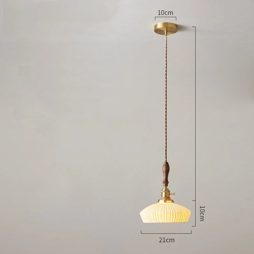 Suspension en bois et céramique nordique