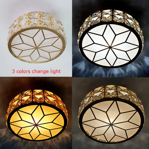 Plafonniers nordiques Lampara Techo lustre Led lumières en cristal Luminaria De Teto Para Sala Plafonnier or noir blanc Lampy - vue 6 sur 12