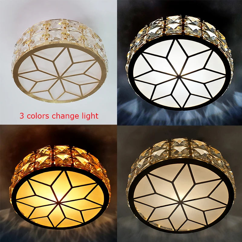 Plafonniers nordiques Lampara Techo lustre Led lumières en cristal Luminaria De Teto Para Sala Plafonnier or noir blanc Lampy - vue 5 sur 12
