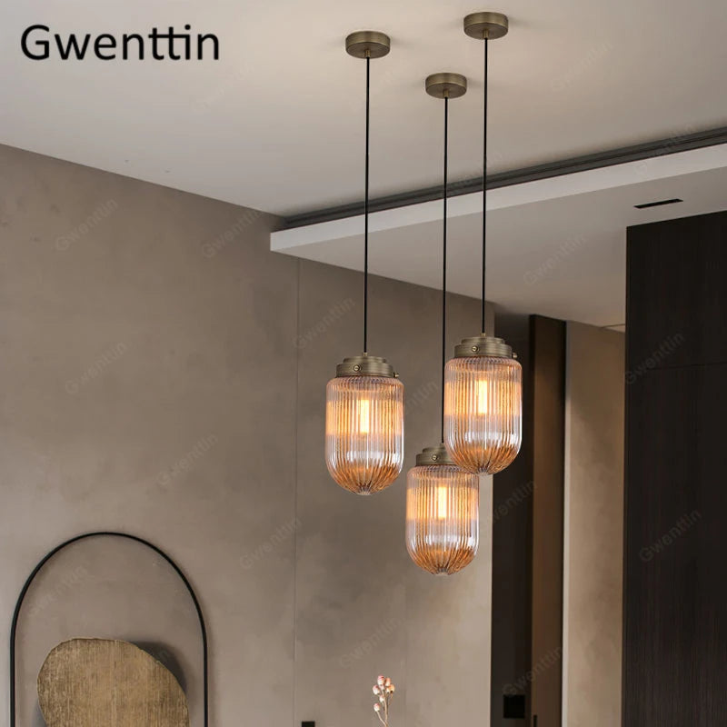 suspension en verre vintage nordique pour intérieur industriel - vue 5 sur 7