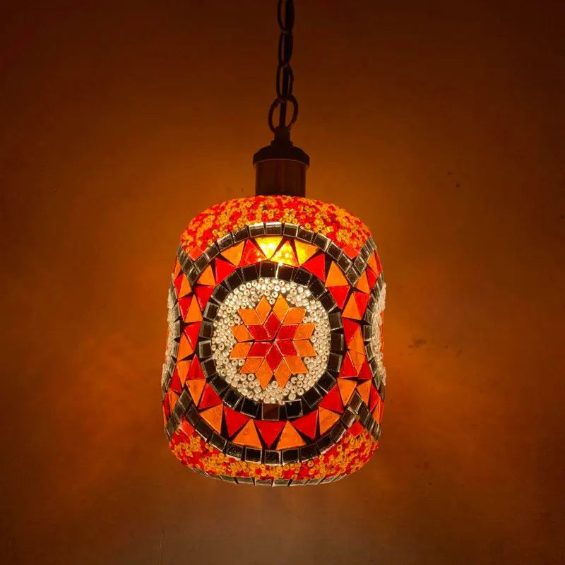 suspension LED en mosaïque turque style bohémien rétro vintage - vue 4 sur 14