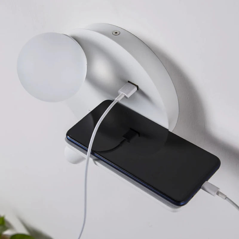 applique murale modernes minimalistes avec usb angle réglable - vue 7 sur 10