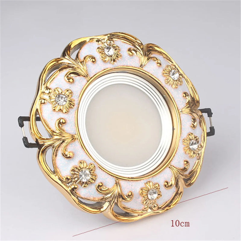 Spot lumineux Led encastrable en résine cristal incrusté de luxe