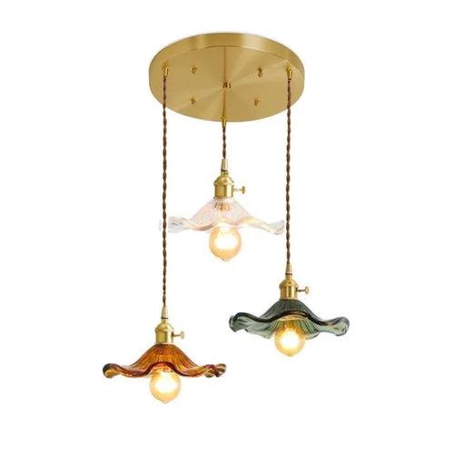 Suspension design Style nordique Simple à LED fleurs en verre - vue 13 sur 15