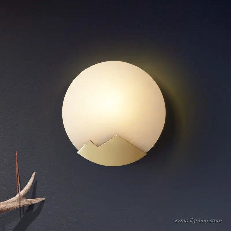 appliques murales en marbre et cuivre pour décoration intérieure - vue 4 sur 7