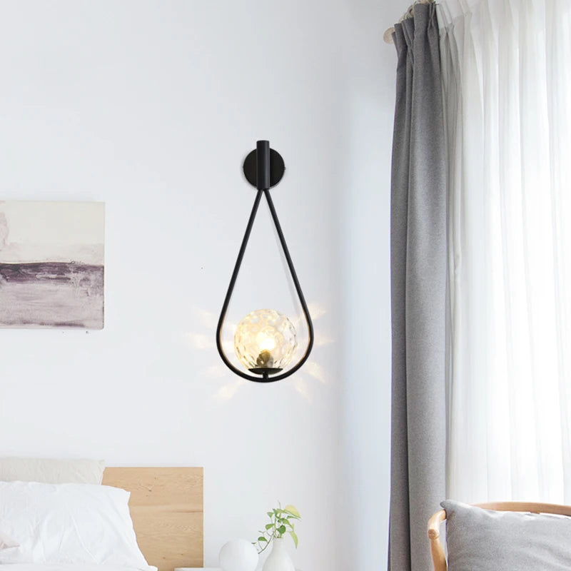 Minimalist nordic glass wall light contemporary creative design - vue 5 sur 10