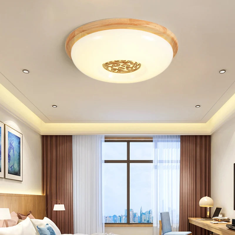 plafonnier led en bois massif avec luminosité variable pour intérieur - vue 3 sur 9