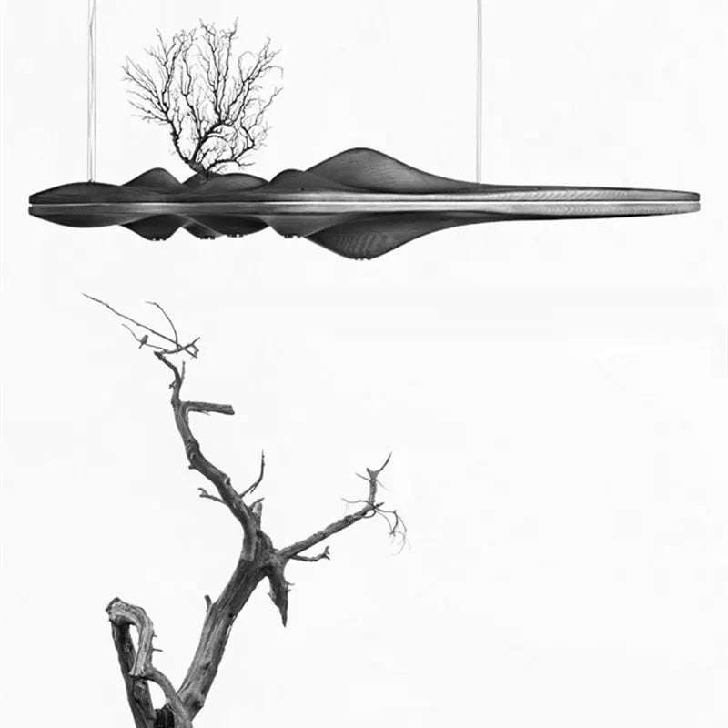Suspension nordique moderne en résine de bois massif