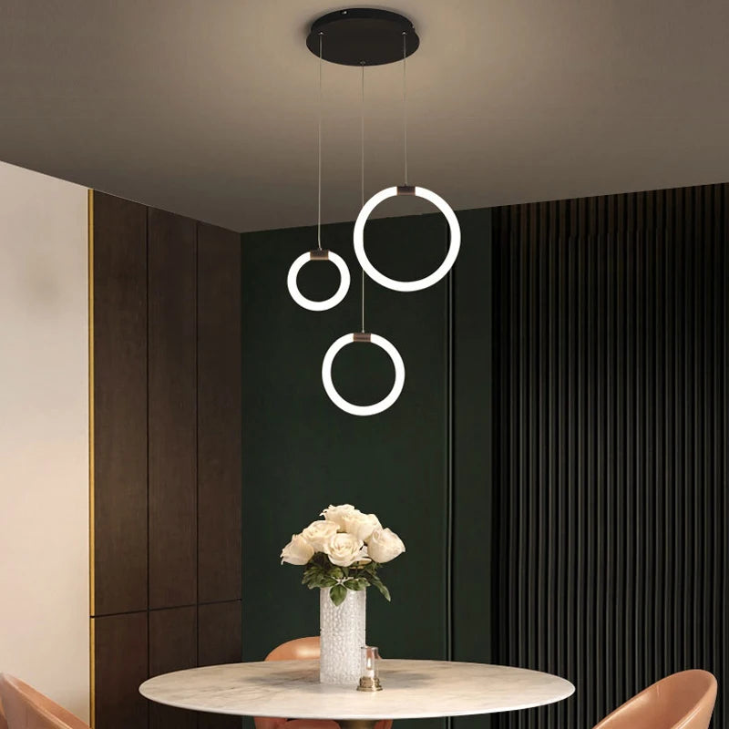 lustre moderne en anneau pour décoration intérieure élégante - vue 6 sur 14