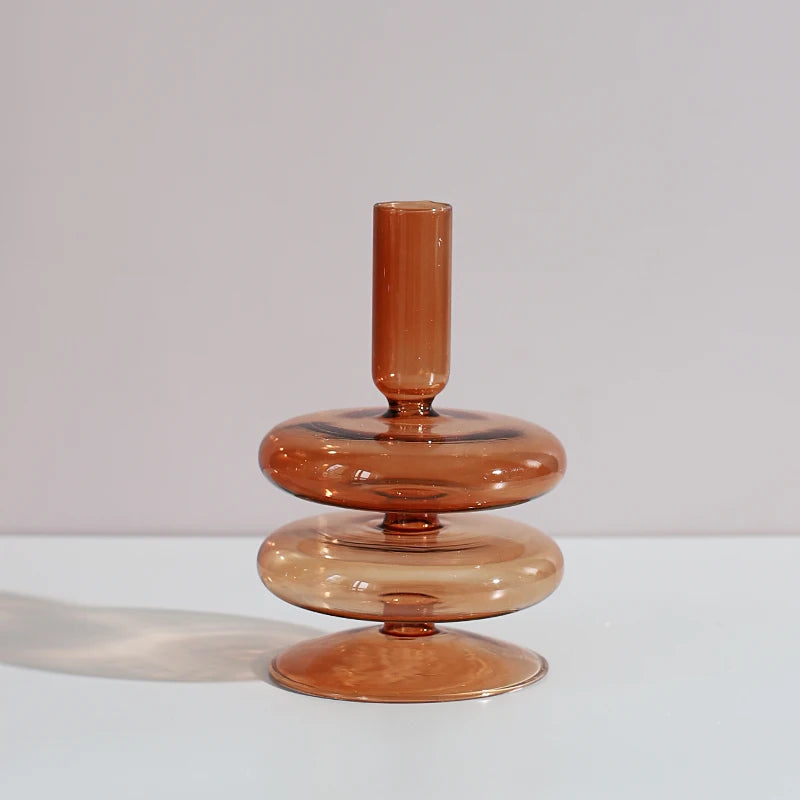 Nordic Glass candle holders, romantic Dinner home decoration, candlestick for birthday wedding, candle holder portavelas decor - vue 28 sur 31