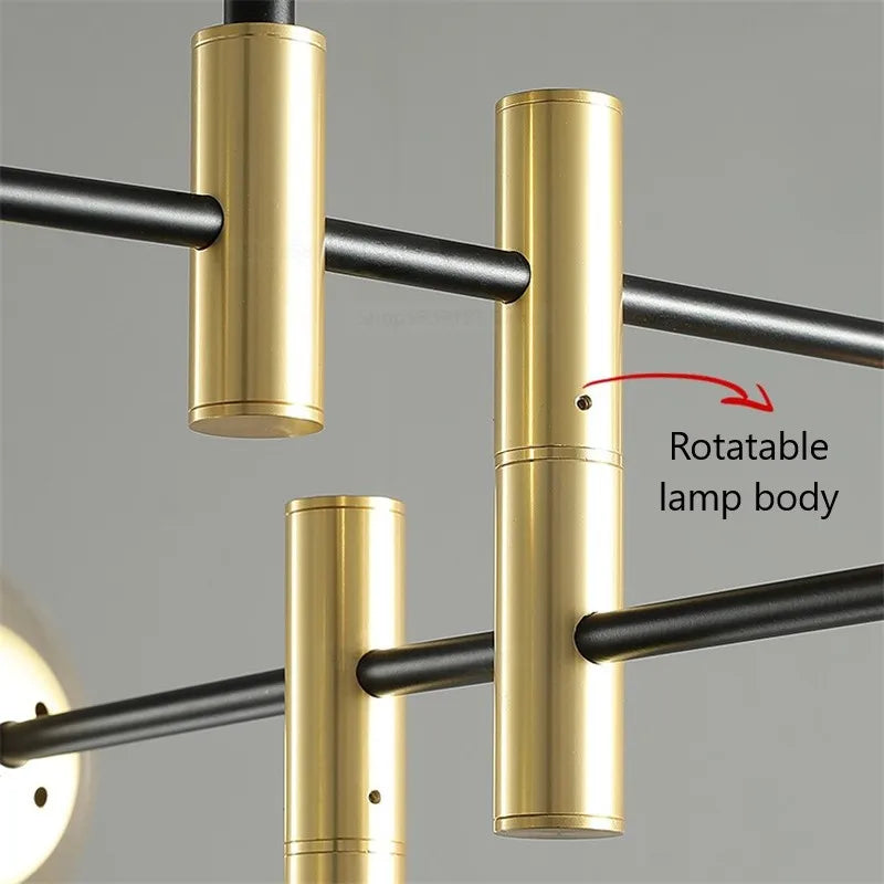 lustre led moderne boule de verre nordique luminaires créatifs - vue 5 sur 18