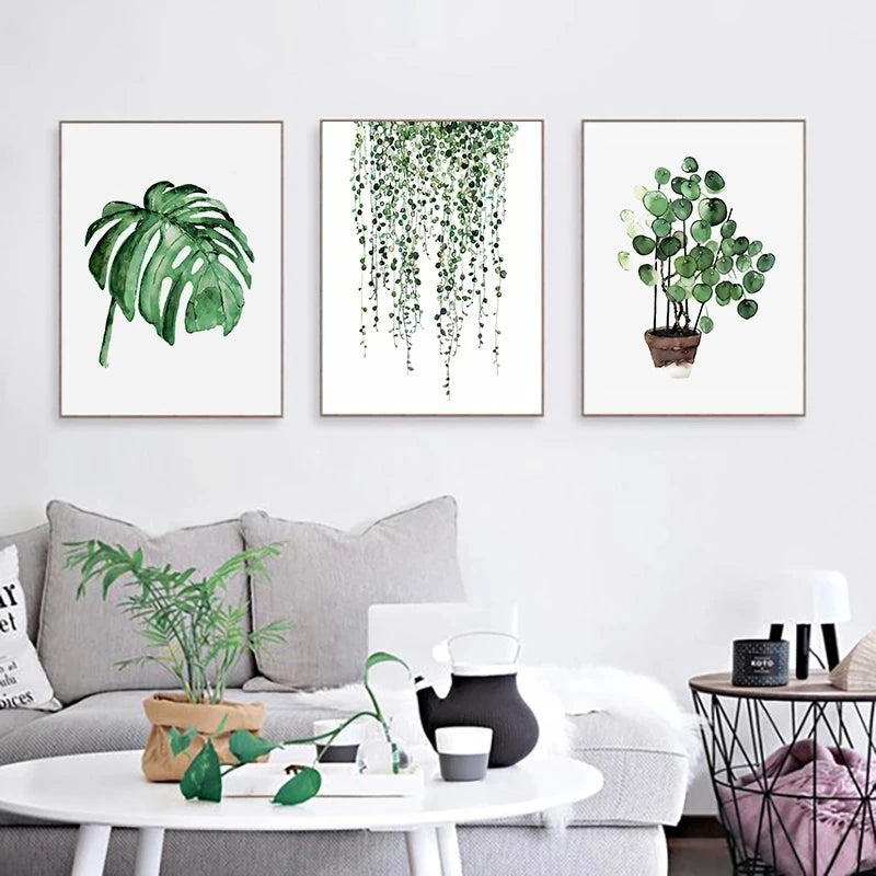 plante tropicale nordique art mural moderne décoration intérieure - vue 6 sur 7