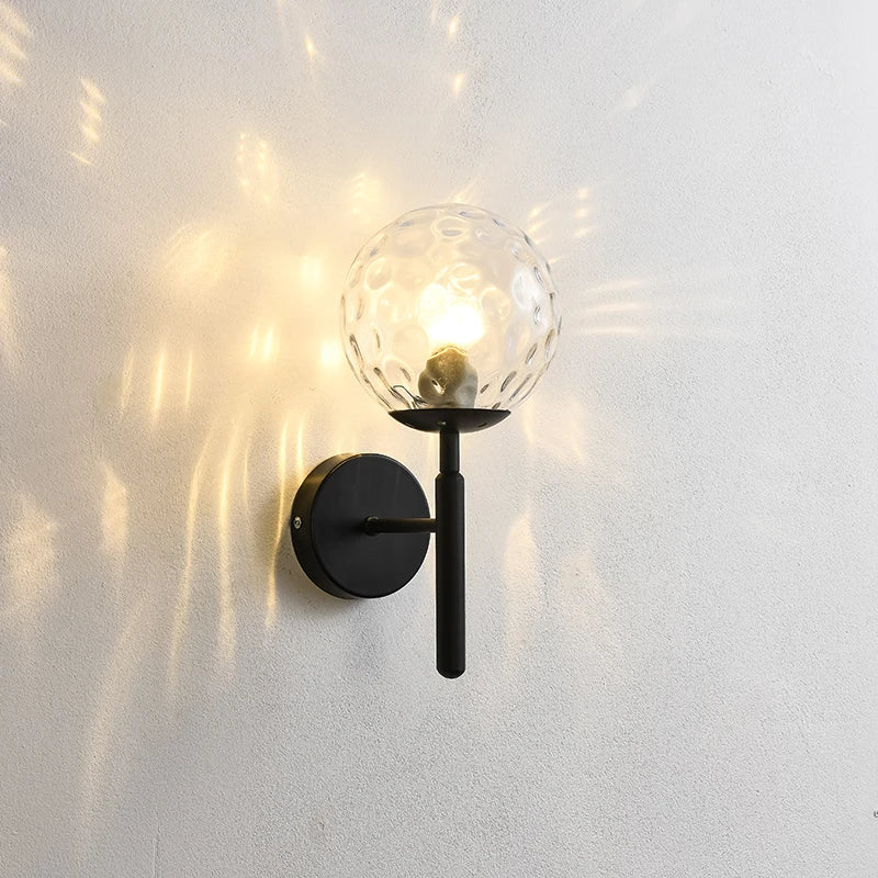 applique murale nordique simple en verre motif d'eau forgé luxueuse - vue 7 sur 10