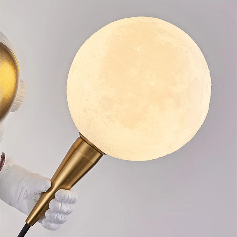 applique murale Nordique LED personnalité astronaute lune chambre d'enfant cuisine salle à manger chambre bureau balcon allée - vue 9 sur 9