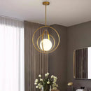 Minimalist nordic round glass chandelier luxury designer light