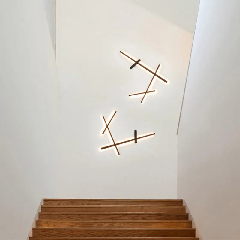 applique murale led rétro-éclairé simple longue bande art déco - vue 7 sur 9