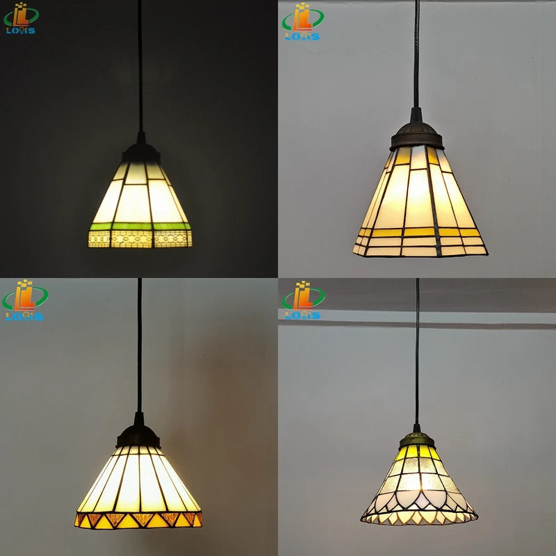 lustre en verre style tiffany pour décoration intérieure élégante - vue 2 sur 13