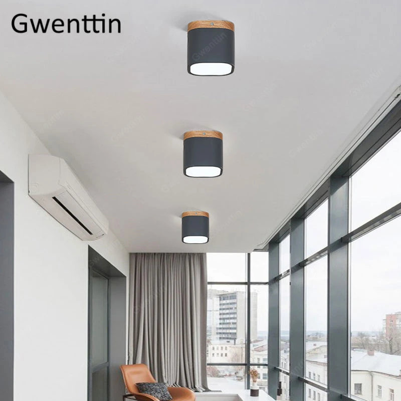 plafonnier moderne en bois et fer design nordique pour intérieur décoratif - vue 5 sur 18