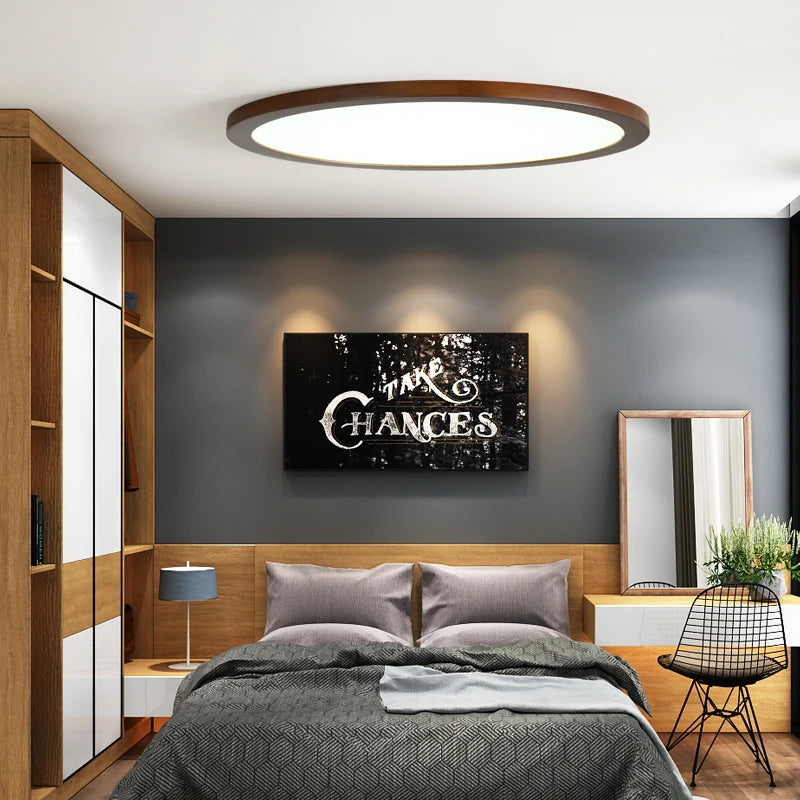 plafonnier led en bois véritable pour éclairage intérieur - vue 4 sur 14